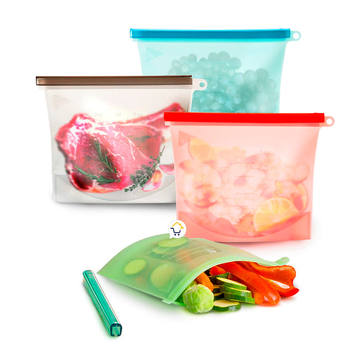 Bolsa Silicona Hermética Reutilizables Alimentos 1000ml HE0232