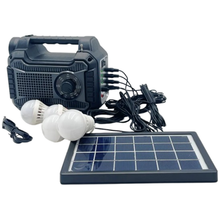 Parlante Planta Solar Recargable 4 Bombillos Beck Play BP-PL087S