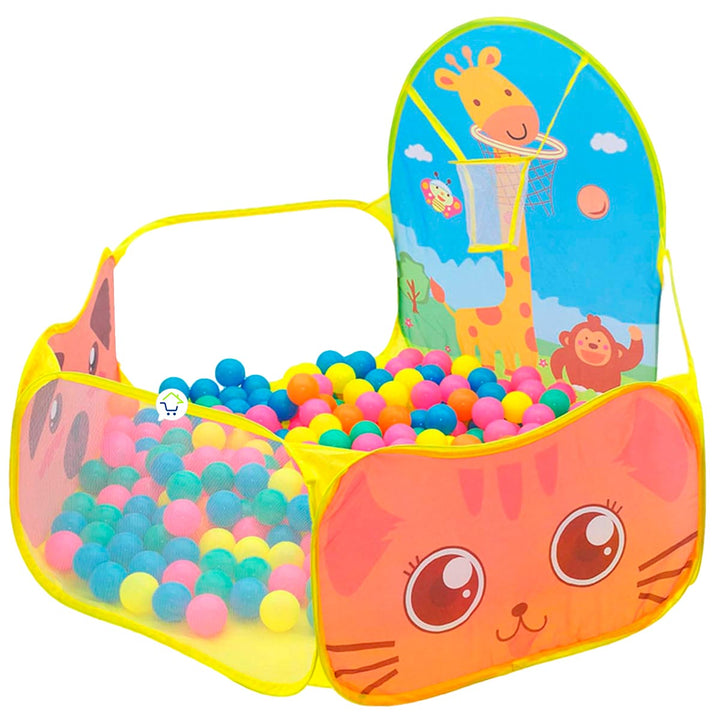 Piscina De Pelotas Infantil Plegable Corral Aro Baloncesto 666A