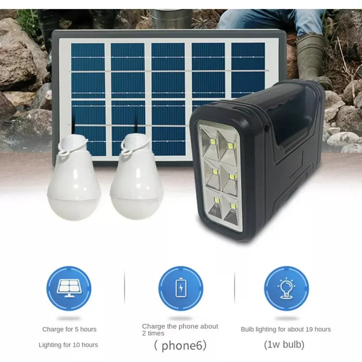 Planta Solar Con Radio Portátil Y Tres Bombillas BP-L131S