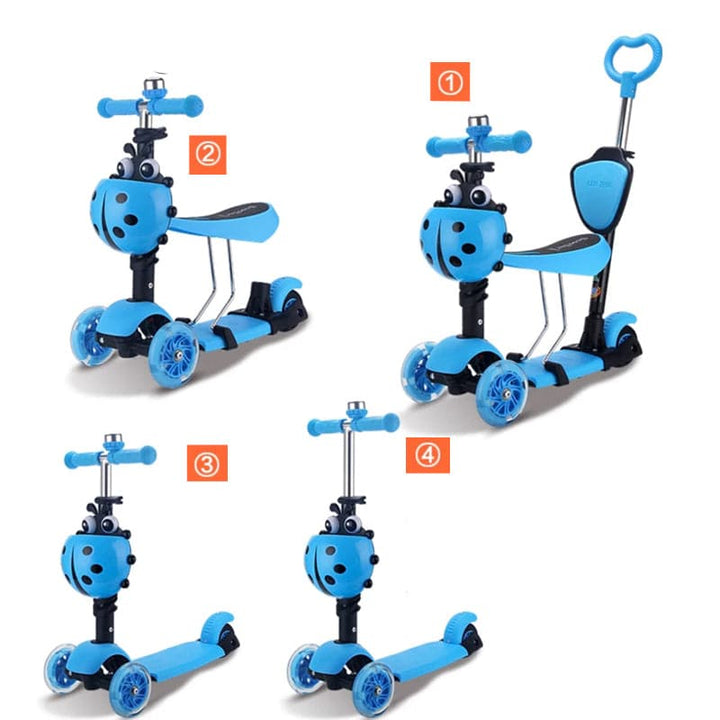 Scooter Para Niños Con Asiento Y Respaldo Con Rueda Con Luces 041108