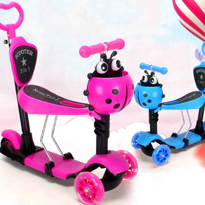 Scooter Para Niños Con Asiento Y Respaldo Con Rueda Con Luces 041108