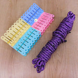 Set 30 Pinzas Para Colgar Ropa y Cuerda Tendedero JS220221