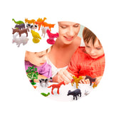 Set Animales Granja X12 Figuras Didácticas Colección Niños GM1911-118