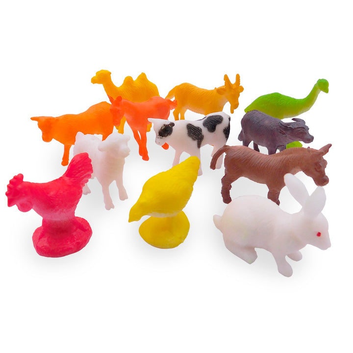 Set Animales Granja X12 Figuras Didácticas Colección Niños GM1911-118