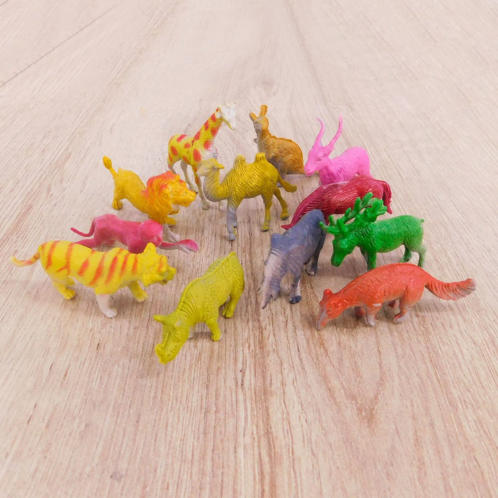 Set Animales Salvajes X12 Figuras Didácticas Colección Niños GM1911-125