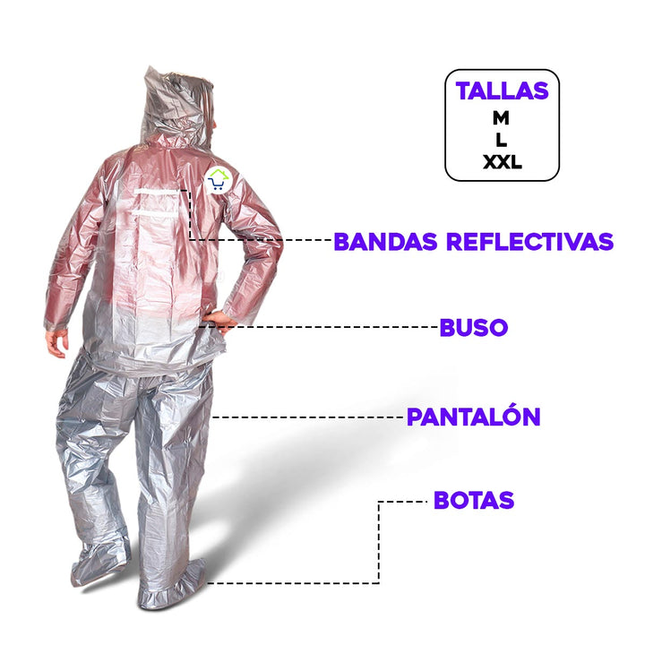 Set x3 Impermeables Moto Bicicleta Reflectivo 3 Piezas IMX3