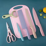 Set 6 Piezas De Cuchillos Acero Inoxidable De Colores