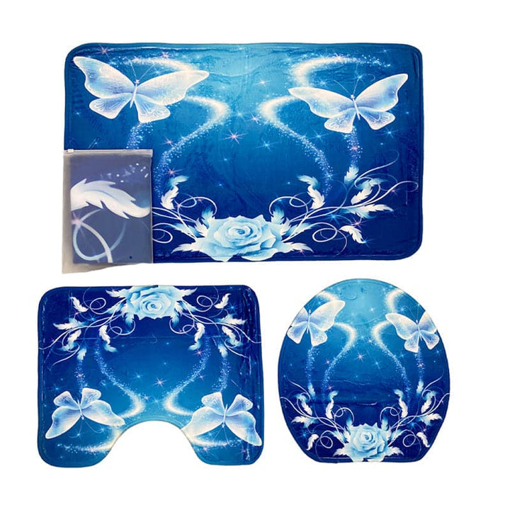 Set De Baño 3 Piezas + Cortina Impermeable