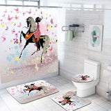 Set De Baño 3 Piezas + Cortina Impermeable