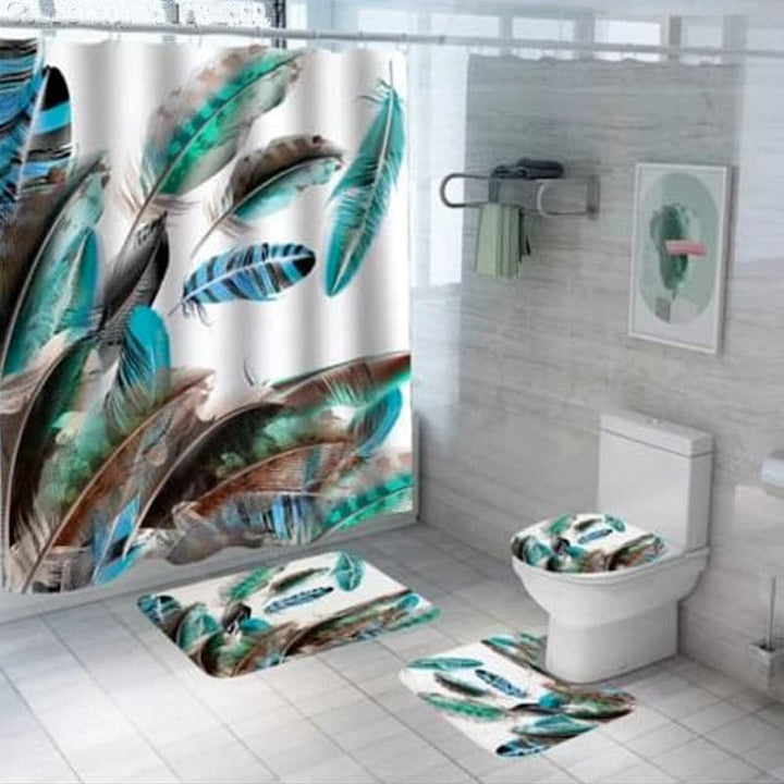 Set De Baño 3 Piezas + Cortina Impermeable