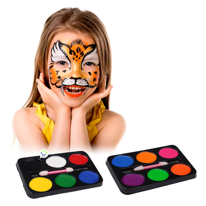 Set X 2 Pinta Caritas 6 Colores Maquillaje Halloween 0771