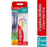 CEPILLO COLGATE 2U 360+CREMA 75ML CUI/TT