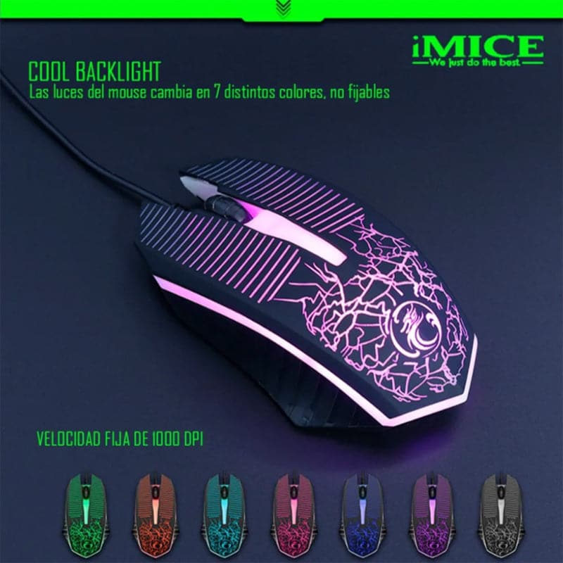 Teclado Y Mouse Gamer Con Luces Led Imice KM680