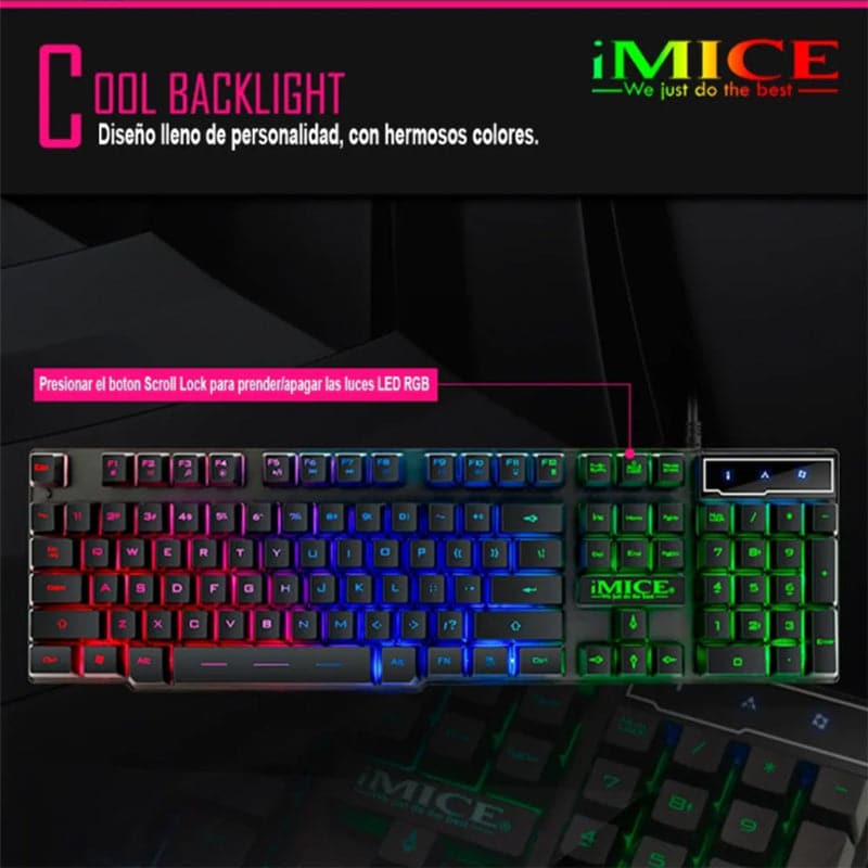 Teclado Y Mouse Gamer Con Luces Led Imice KM680