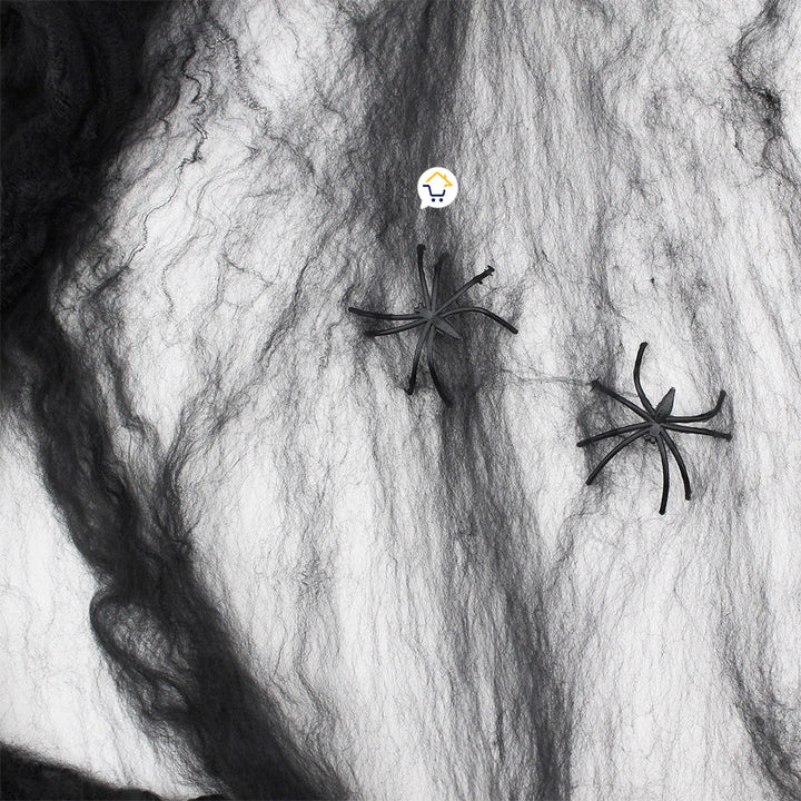 Telaraña Decorativa x6 Arañas Fiesta Disfraces Halloween 4016