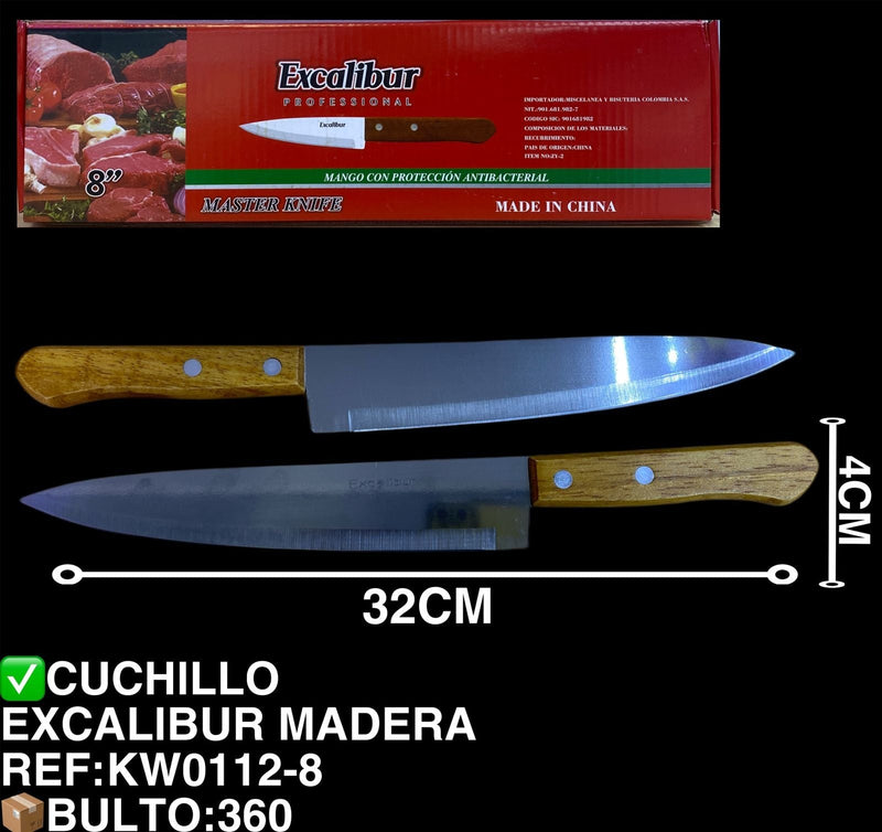 CUCHILLO EXCALIBUR MADERA 8”