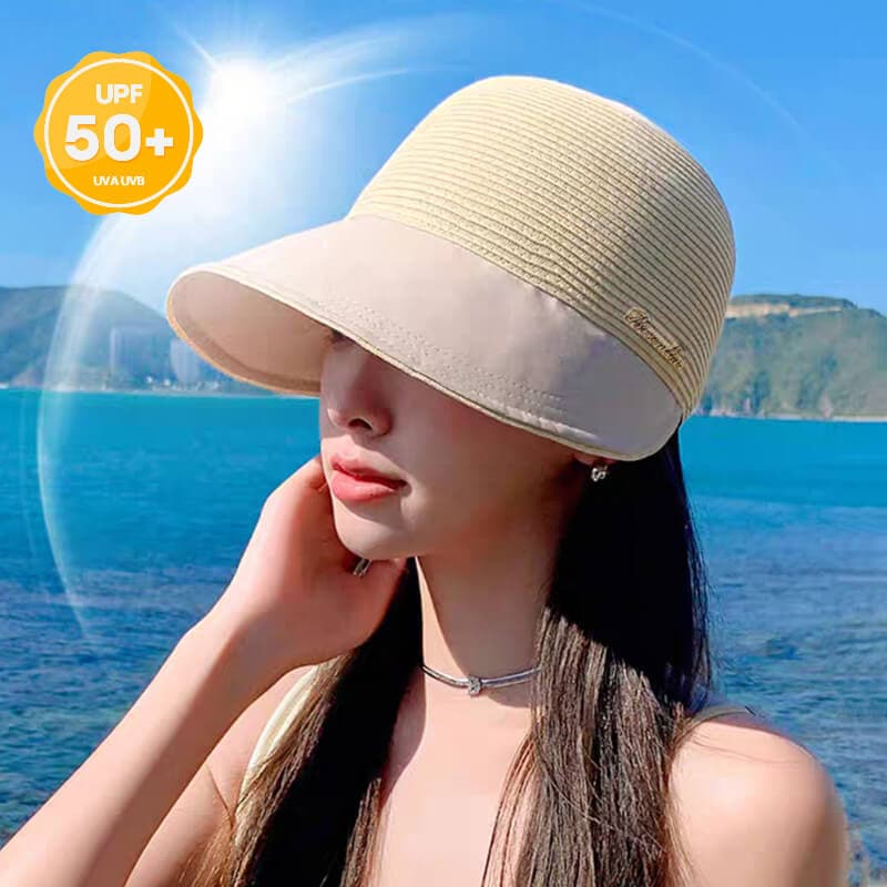 Sombrero protector solar de ala ancha para mujer para salir a la playa