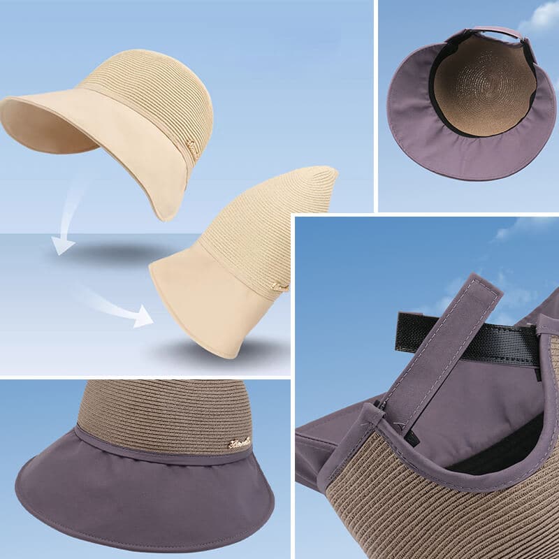 Sombrero protector solar de ala ancha para mujer para salir a la playa