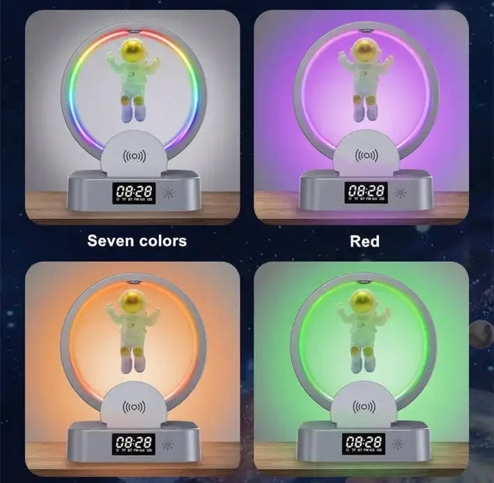 Radio Parlante Bluetooth Con Carga Inalámbrica Diseño Astronauta Y-558