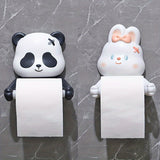 Portarrollos de Papel Higiénico con Diseño de Panda Adorable para Montaje en Pared - Autoadhesivo Sin Taladro, Decoración Duradera y Pintada para Baños y Cocinas, Accesorios y Estilo Caprichoso, Construcción Robusta, Accesorio Hogareño Divertido