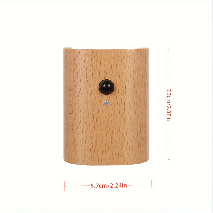 1 pieza de luz nocturna de escalera moderna de madera, accionada por batería recargable, con sensor de movimiento y LED, ideal para pasillos, techos, sótanos, armarios y cajones - Diseño temático espacial con iluminación ajustable, batería recargable, no