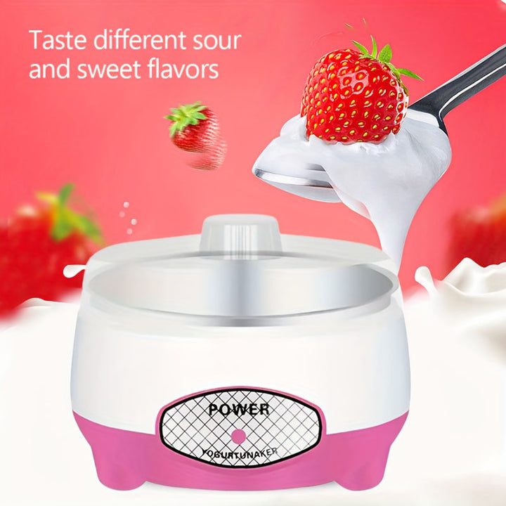 Fabricante de yogur compacto DLY con olla interior de acero inoxidable - Sin batería, enchufe estándar de EE. UU., Ideal para yogur casero y natto, 110V, capacidad de 1,5L, máquina para hacer yogur | Electrodoméstico compacto de cocina | Olla de acero in