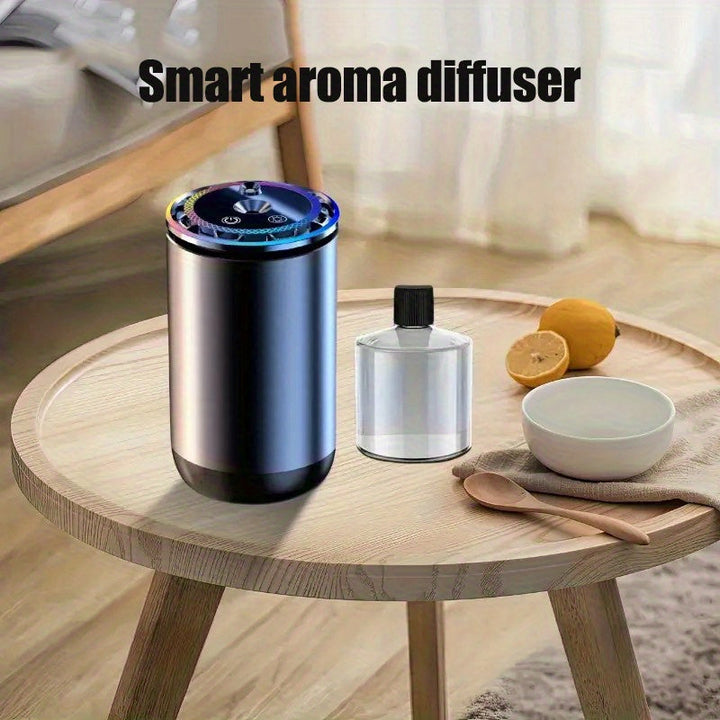 Máquina de Aromaterapia Inteligente, con Tres Modos, Sensor Táctil, Anillo Luminoso LED Colorido, Batería de Litio Recargable, Carga USB, Fuente de Aceite Esencial/Fragancia de Perfume, Incluye Juego de 1/3 Botellas de Perfume, Adecuado para Hogar, Ofici