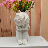 1pc Jarrón Moderno de Resina de Ángel Niño - Forma de Trompeta, Sin Batería con Diseño Detallado de Alas para Decoración Elegante del Hogar