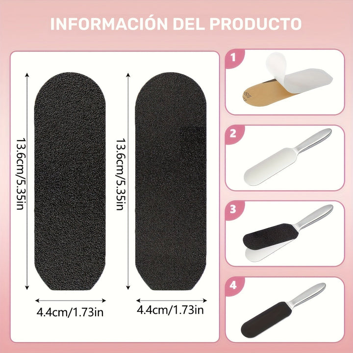 20/40/60 piezas de almohadillas de reemplazo para limpiapies - 120 grano y 180 grano, almohadillas de pedicura removibles gruesas/finas con agarre de silicona suave, base antideslizante para uso en salones y hogares, accesorios de pedicura, superficie te
