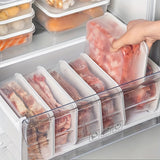 5 piezas de recipientes plásticos para refrigerador sin BPA, 1200 ml/42 oz, con tapa, apilables y reutilizables, organizadores de alimentos para carne, verduras, frutas, ideal para cocina, escuela y uso al aire libre, organizador de alimentos