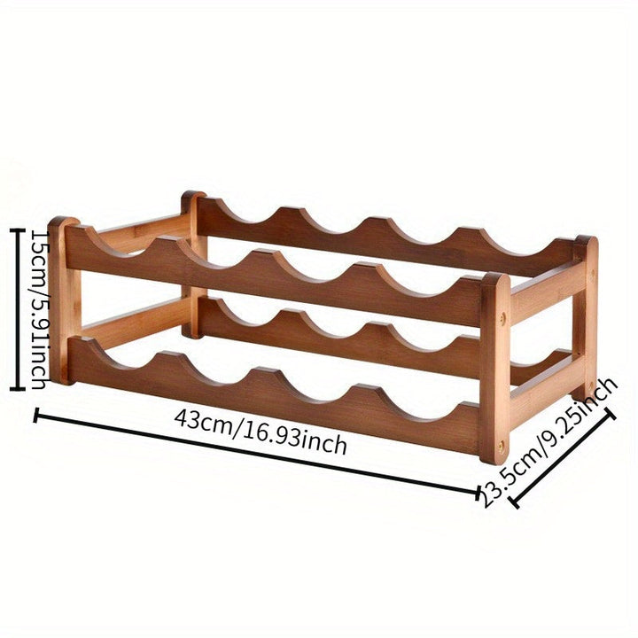 Soporte de vino de 8 a 12 botellas - Estante de madera de varios niveles para vino tinto, ideal para cocina, bar y almacenamiento de bodega, almacenamiento de vino de bar|Soporte de vino moderno|Soporte de vino de madera