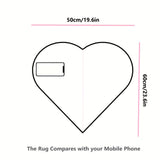 Alfombra de pelo largo en forma de corazón, 1 pieza, felpuda para sala, dormitorio o sofá, tapete mullido, 50x60 cm/19.68x23.62 pulgadas