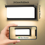 Lámpara LED exterior para pared con sensor de movimiento PIBAOGU, 16W, ABS negro, detección infrarroja para iluminación de porche, balcón y jardín, función de control automático de luz, AC85-265V