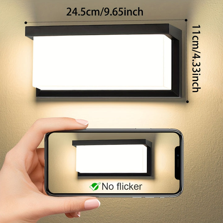 Lámpara LED exterior para pared con sensor de movimiento PIBAOGU, 16W, ABS negro, detección infrarroja para iluminación de porche, balcón y jardín, función de control automático de luz, AC85-265V