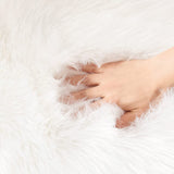 1 pieza de funda de asiento de piel sintética redonda, alfombra de piel peluda para sillas, adorno de silla suave y cómodo, decoración del hogar para sala de estar y dormitorio