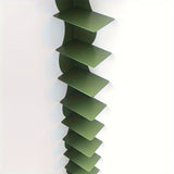 Estantería de Esquina Metálica Inspirada en la Hierba Marina Verde de 7 Niveles - Montada en la Pared, Acabado Pintado, Ideal para Decoración de Hogar u Oficina