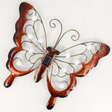Arte de Pared Exterior, Mariposa Metálica con Energía Solar para Decoración de Paredes, Decoración de Jardín de Mariposas al Aire Libre, Lámpara Escultura de Arte de Mariposas para Jardín, Patio, Valla y Balcón - 38.1 cm