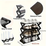 1 Juego de 4 Niveles de Estante de Zapatos Ahorrador de Espacio - Estante de Zapatos Duradero de PP, Fácil Montaje, con un Diseño Elegante y Sencillo, Adecuado para Vestíbulos y Dormitorios, Puede Albergar Zapatillas y Zapatos Casuales, Lavable a Mano