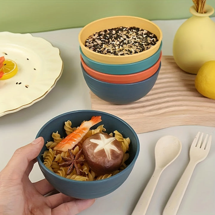 Juego de 4/8 tazones de plástico, apilables y fáciles de guardar, reutilizables, aptos para lavavajillas, ideales para postres, ensaladas, yogur, sopas, reuniones familiares, campamentos y suministros de cocina