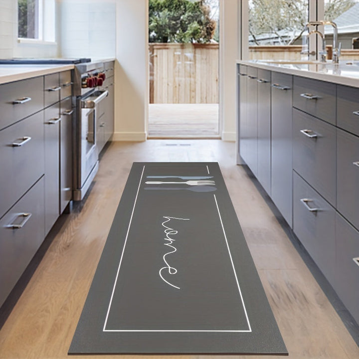 1pc Alfombra de cocina de piel sintética Dongyang, antideslizante, hecha a máquina, lavable a mano, duradera, tapete de tira larga para entrada, pasillo, lavandería, sala de estar