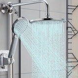 Juego de Ducha Lluvia de 9 Pulgadas - Cabezal de Ducha Grande con Aumento de Presión, Combo de Ducha Portátil y Boquilla Rociadora, Accesorios para Baño, Set de Baño Plateado