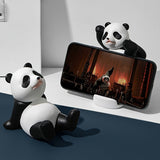 1pc Adorable Soporte para Teléfono y Tableta de Panda - ABS Impermeable, Figuras de Panda en Estilo Dibujos Animados en Blanco y Negro para Decoración de Escritorio, Ideal para Uso en Casa y Oficina, Regalo Perfecto para Amantes de la Tecnología