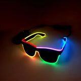 Gafas con luz de cuerda de EL Wire colorida y brillante con paquete de batería portátil para fiestas, Halloween y cosplay - Esenciales para festivales