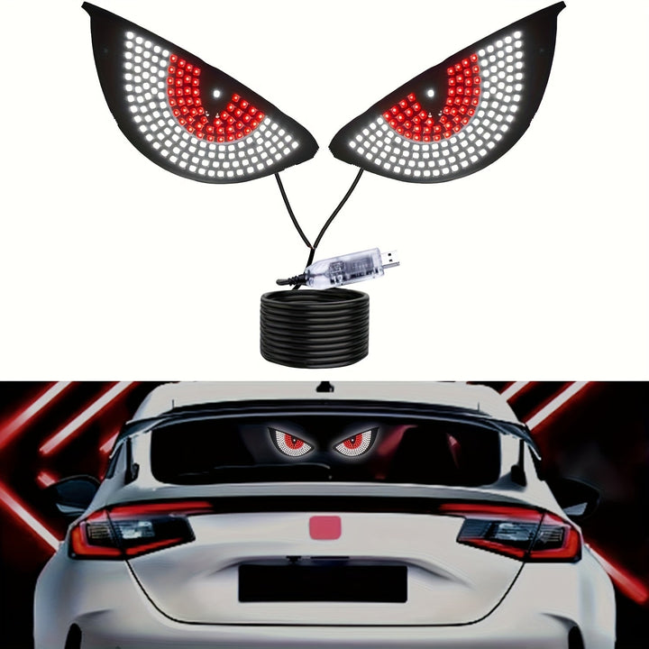 Ojo del Diablo LED para Coche - Luz Decorativa de Ojo Malvado con Ojos Rojos Brillantes, Instalación Fácil en Autos, Camiones y SUVs - Iluminación Ambiental USB, Sin Necesidad de Cableado - Accesorio Automotriz, Luces Interiores, Iluminación Única para V