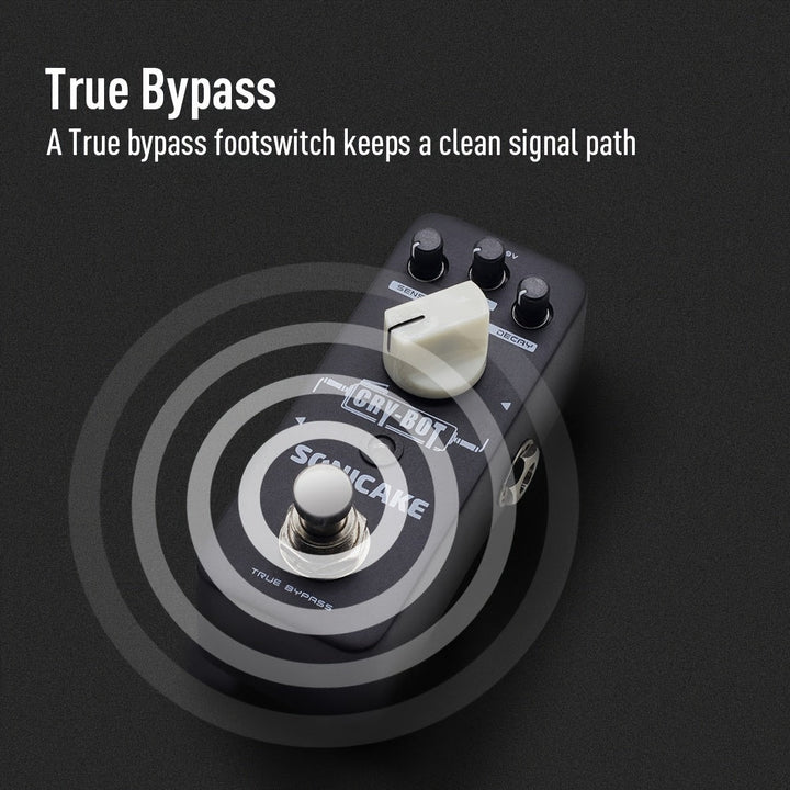 Pedal de Guitarra SONICAKE Cry-Bot Auto Wah - Filtro de Envolvente 100% Analógico con True Bypass, Seguimiento Rápido y Preciso para Guitarra y Bajo