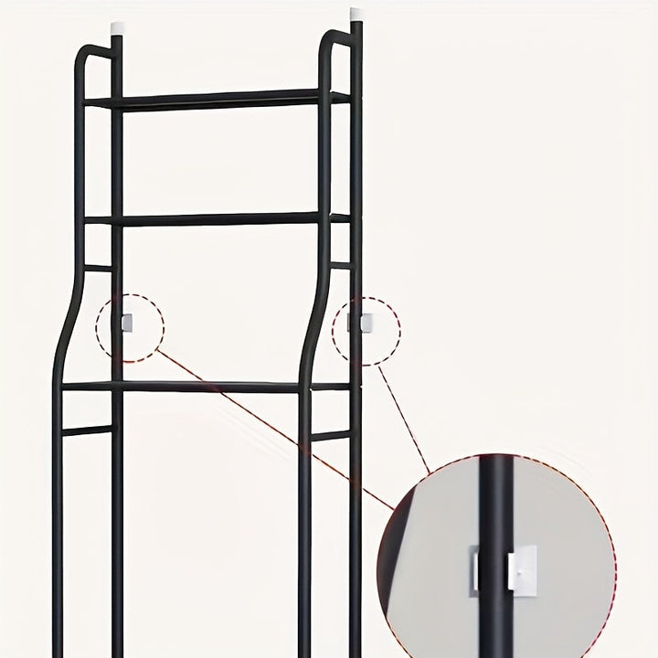 Estantería de Almacenamiento Sobre el Inodoro | Organizador de Baño Independiente de Metal con Ganchos | Instalación Sin Taladro | Estantes Multiniveles para Inodoro y Lavadora | Diseño Ahorra-Espacio | Acabado Blanco | Ideal para Toallas, Artículos de A