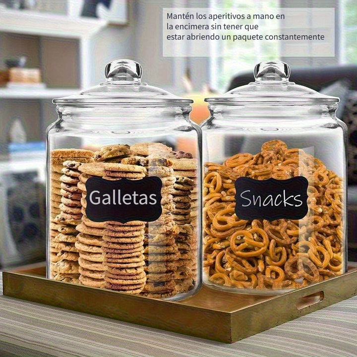 1 Paquete/2 Paquetes, Jarras de Galletas y Jarras de Dulces, Jarras de Vidrio de 5,68 L con Tapas Sellables, Jarras de Vidrio de Cocina de Alta Resistencia para Harina, Azúcar, Arroz, Pasta, Frijoles, Almacenamiento de Lencería