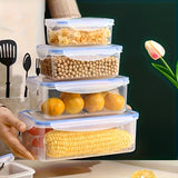 Juego de 8 Piezas con Tapa, Contenedores Transparentes para Almacenamiento de Alimentos Multitamaño para Refrigerador - Caja Rectangular Reforzada Segura para Microondas y Congelador Organizador de Verduras y Frutas