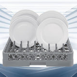 Rejilla para Lavavajillas de Platos, Cesta de Polipropileno con 25 Soportes para Platos y Bandejas Pequeñas hasta 46cm, Azul Grisáceo, Largo 50cm, Ancho 50cm, Altura 10cm